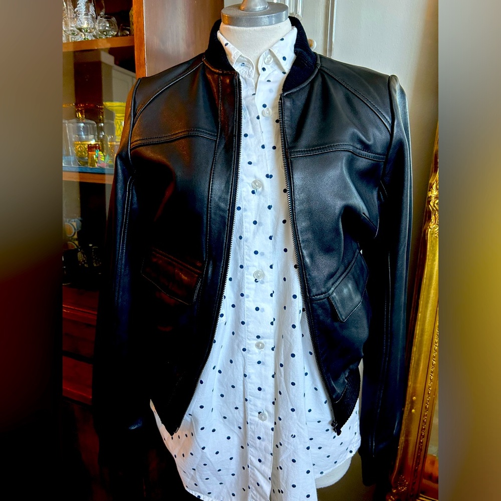 Paige black leather jacket